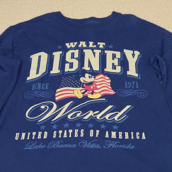 Disney Tops - Disney Walt Disney World USA Flag long sleeve T shirt size M